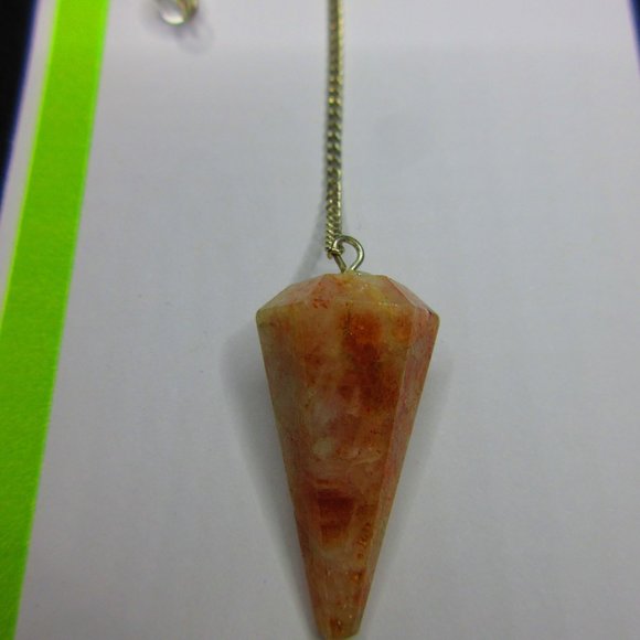 Sunstone Gemstone Dowsing Pendulum Meditation Tool - Picture 2 of 4